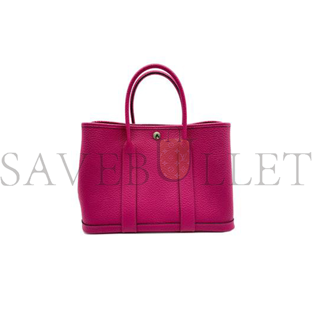 HERMES GARDEN PARTY 30 TPM HAND BAG C NEGONDA LEATHER ROSE PURPLE (30*21*13cm)